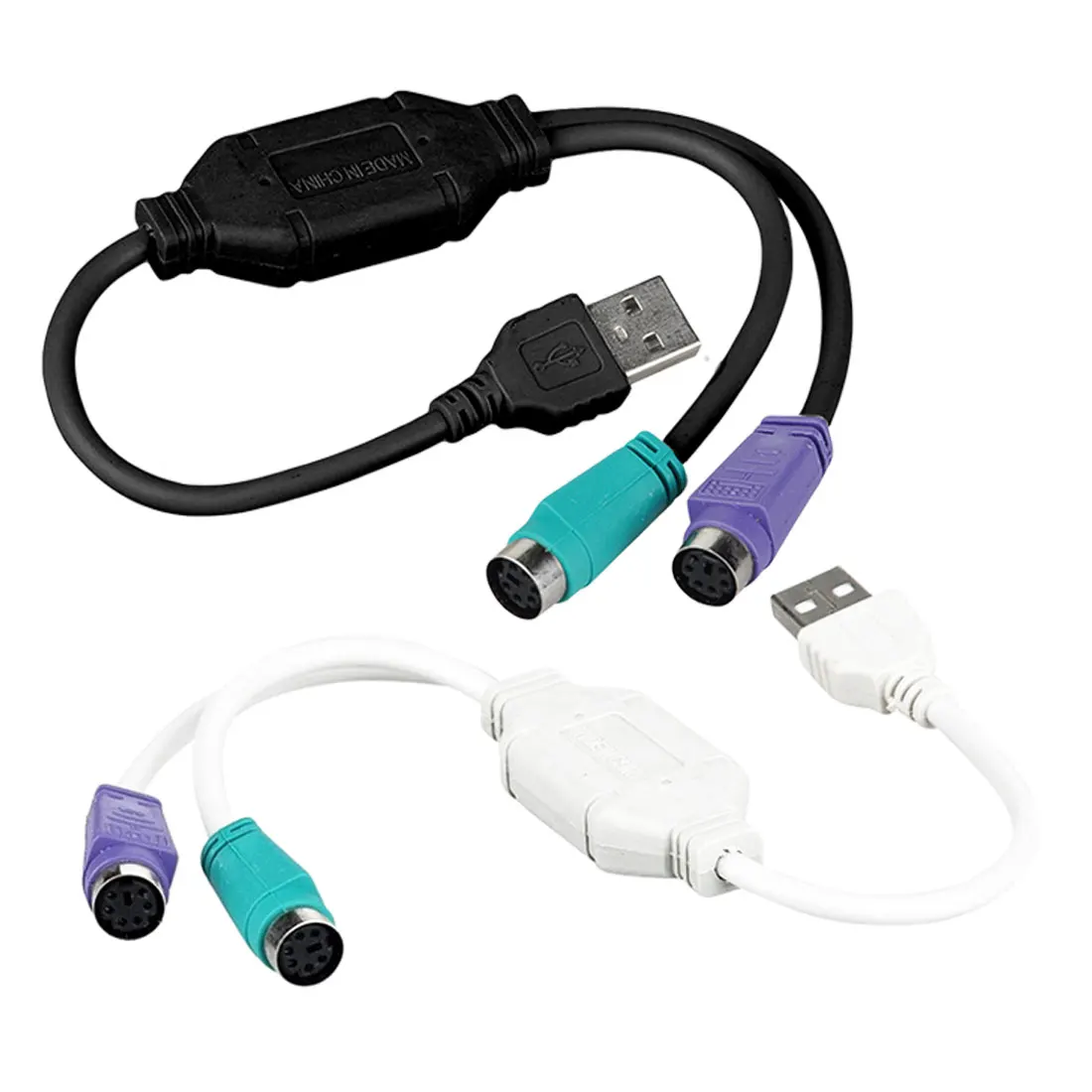 

1 Pcs High Quality USB Male To PS/2 PS2 Female Converter Cable Cord Converter Adapter Keyboard 2 Colors