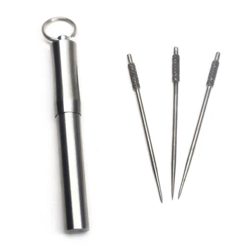 

Outdoor Portable Titanium Alloy Toothpicks Storage + Reusable [Non-toxic] Titanium Alloy Toothpick