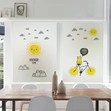 Счастливый лимонный пользовательский размер стеклянная пленка окна стикер без клея самоклеящаяся пленка для уединенности кухонная раздвижная дверь украшение пленка плакат