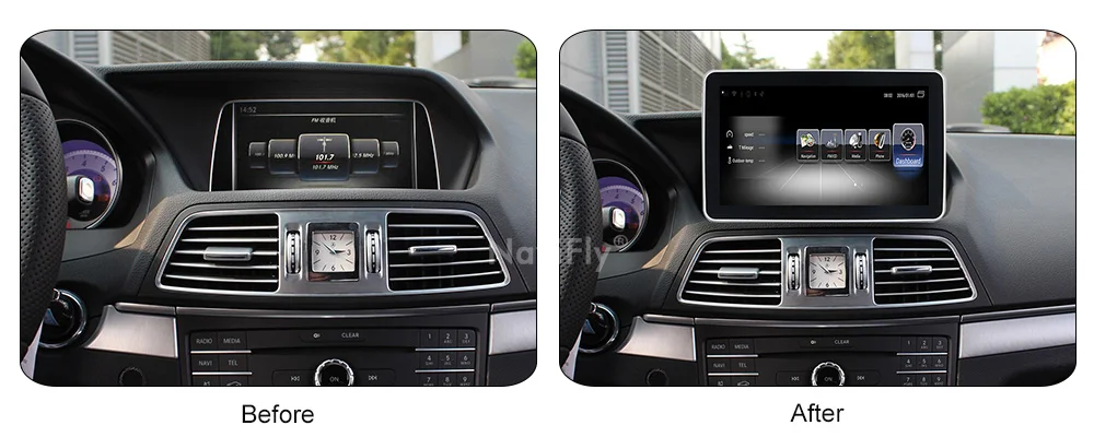 Sale Navifly Android Car gps navigator for Mercedes Benz E C207 2009-2016 car radio ipod bt wifi 4G with USB AUX wifi cassette 11
