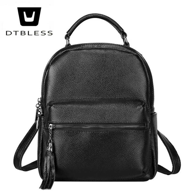 

DTBLESS 2018 Women's Genuine Leather Backpack NEW Female bags Girls' School bags Full grain leather student bags D18030905