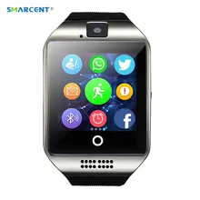 SMARCENT Q18 Smart Watch Real Pedometer Anti-lost Smartwatch Support SIM Card Phone with Camera for IOS Android PK DZ09 GT08
