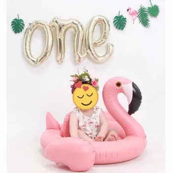

letter one Balloon Flamingo Garland Banner for kid baby boy girl 1st first birthday anniversary decoration Photo Prop backdrop