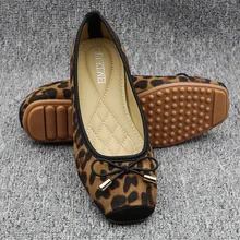 Leopard Ballet Flats with Bow 2019 Spring Autumn Women Slip on Loafers Ladies Fordable Ballerina Flats Comfy Casual Flat Shoes