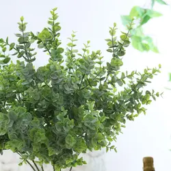 1 филиал искусственный эвкалипт листьев поддельные растений для DIY Свадебная вечеринка Home Decor Поддельные листьев эвкалипта растений