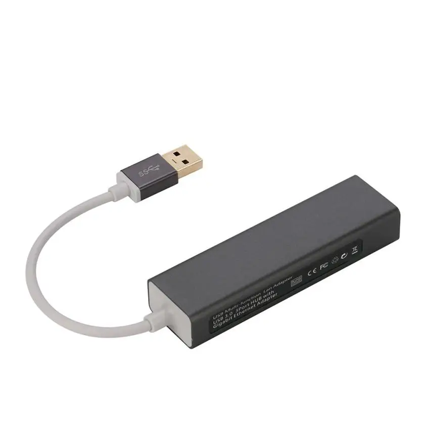 Эко-концентратор 3-Порты и разъёмы USB 3,0 концентратор и USB 3,0 Rj45 до 10/100/1000 м Fast Ethernet LAN May31 Прямая поставка