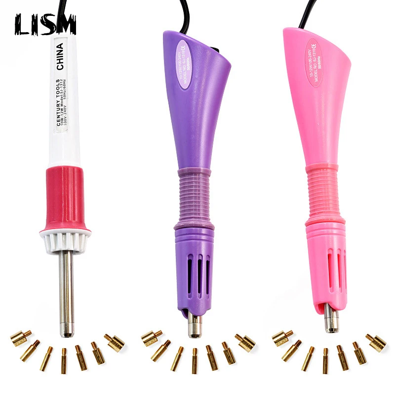 

Fast Heated EU BS plug Choice Hot Fix Rhinestone Applicator 7 Tips Iron-on Heat-fix Tool Gun For Garment Wedding dress