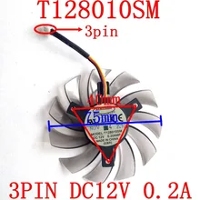 Free Shipping EVERFLOW T128010SM 3pin 75mm 12v 0.2A 40x40x40mm for Gigabyte GTX460 GTX470 GTX580 GTX 670 HD5870