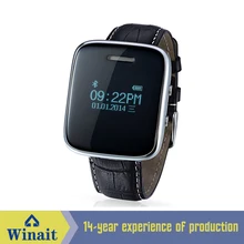 2016 neue smart watch zeit und datumsanzeige lederband Music Call Klingeln Erinnern Alarm Smartwatch für Männer IOS Android telefon