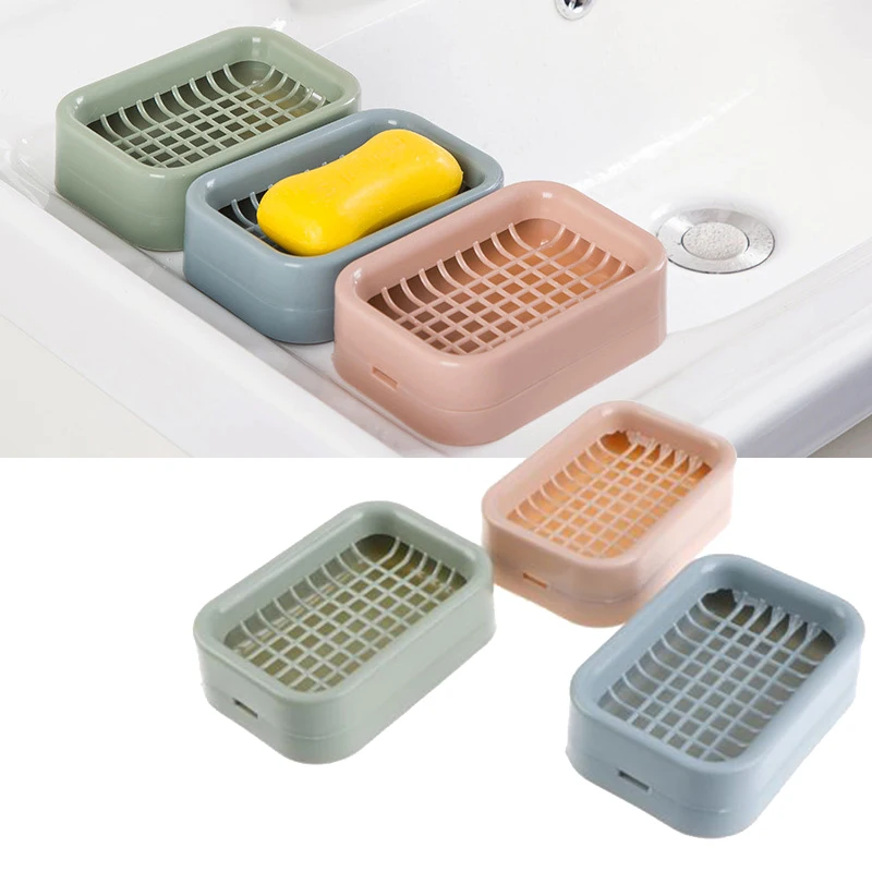 

3pcs Soap Holder Accessories Storage Double Layer Plastic Bathroom Holder Organizer Shower