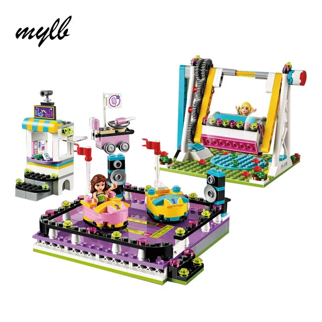 

drop shipping Friends Amusement Park Bumper Cars Building Blocks For Girl Kids Model Toys Marvel Compatible With DIY