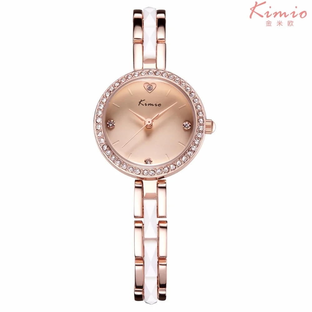 

2017 Kimio fashion casual watches for women montre femme wrist watches clock golden Rhinestones crystal ladies dress watch