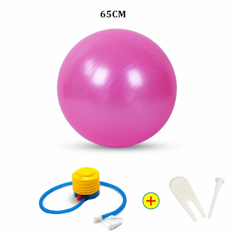 65CM Pink Спортивные мячи для йоги, бола, Пилатес, фитнес-мяч, упражнения, тренажерный зал, фитбол для баланса, упражнения, Пилатес, тренировки, массажный мяч с насосом 45-85 см - Цвет: 65CM Pink