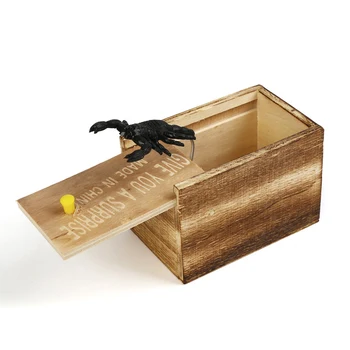 

1 Pcs Scare Box Scorpion Prank Wooden Scarebox Joke for Halloween Xmas Party M09
