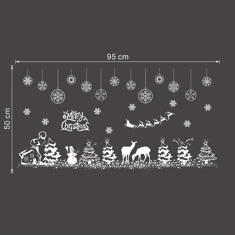 Merry Рождественская елка Снеговик наклейки на стену украшение дома поделки ПВХ магазин окно олень праздничный плакат художественные наклейки