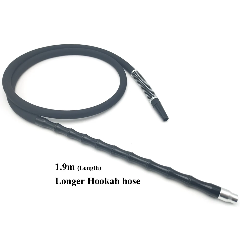 LOMINT Black Bamboo style Silicone Hookah Hose longer hose For Shishia Hookahs chicha Narguile China Accessories with spring