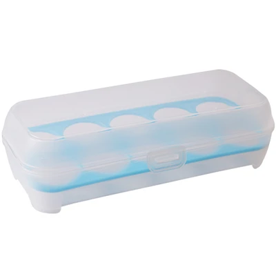 1 шт. 10 сетки яйцо коробка для хранения продуктов-класс пластик 10 отверстий яйцо контейнер для еды корзина Органайзер - Цвет: Blue