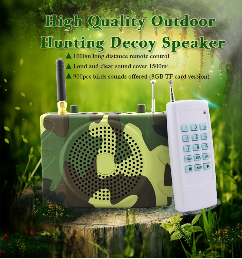 Camouflage Portable 35W Electric Hunting Decoy Speaker Bird Caller Predator Sound MP3 Player Bird Trap Support TF card USB disk (1)