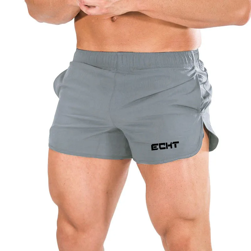 New Fashion Men Sporting Beaching Shorts Trousers Cotton Bodybuilding Sweatpants Fitness Short Jogger Casual Gyms Men Shorts - Цвет: Gray
