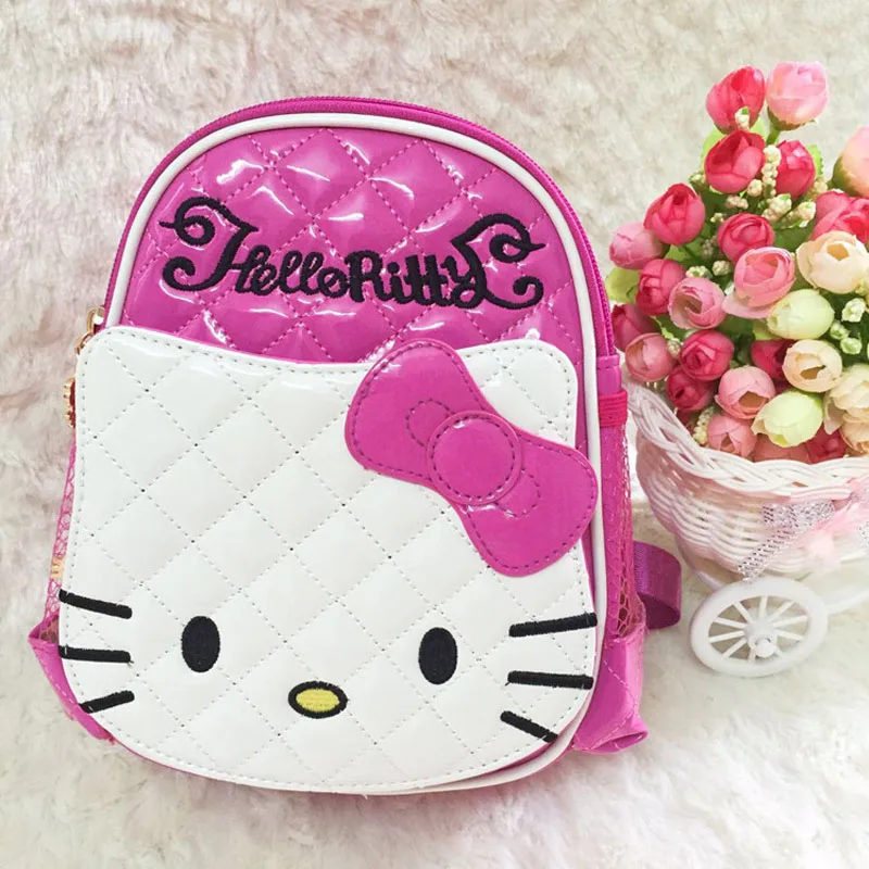 Hello kitty рюкзак мультфильм детская школьная сумка Дети Мода Женщины одно плечо искусственная кожа девочки дети плюшевый рюкзак - Цвет: E