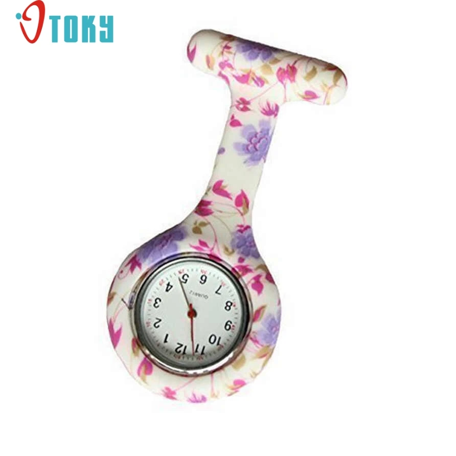 

OTOKY Hot Unique   Pocket Fob Watches Fashion Floral Nurse Clip-on Fob Brooch Pendant Hanging Pocket Watch Jun9 Drop ship F15