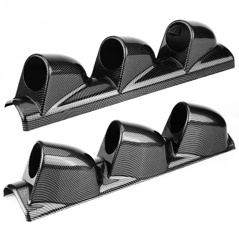 

Car 60mm/2.5" Triple 3 Hole Mount Holder Dash Gauge Pillar Pod Cluster Carbon Fiber Styling