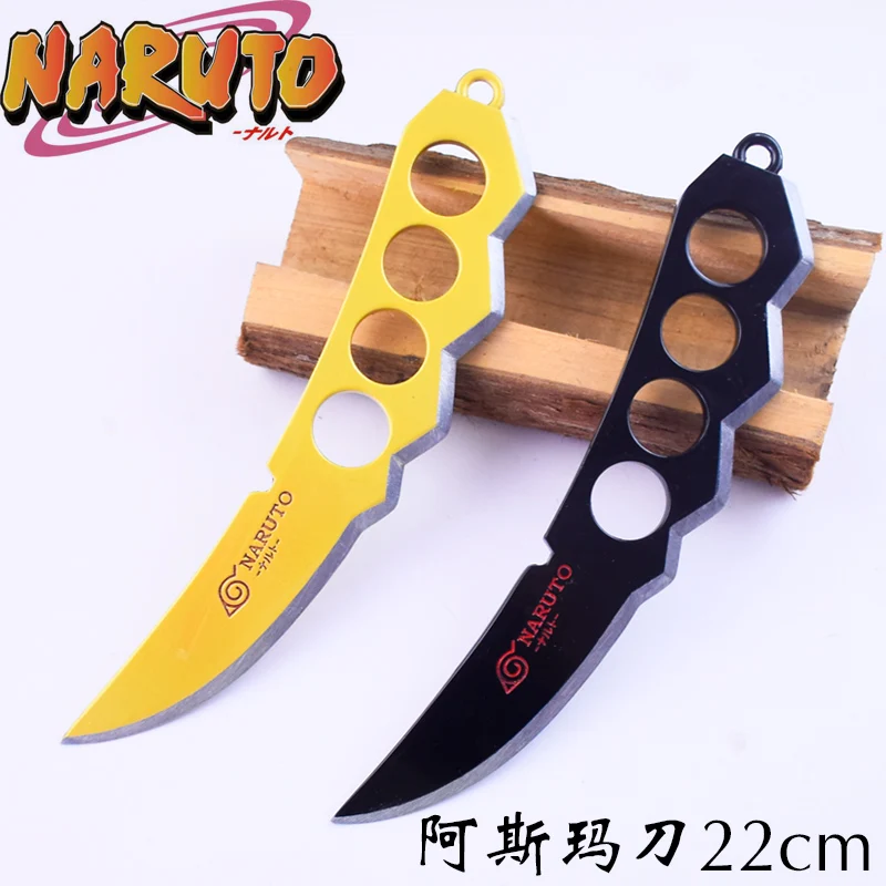 

22CM large anime Naruto action figure Kunai alloy Yondaime Hokage Asuma sasuke Knife Weapon Outdoor Toy Cosplay Weapon figurine