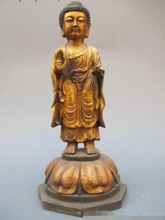 

S6866 19"Nepal Rare Buddhist Temple Bronze Sakyamuni Buddha Statue D0318