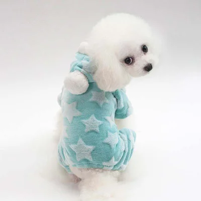 Высококачественный мягкий флисовый комбинезон для собаки, удобная дышащая Пижама для щенка, четыре ноги, милая одежда с принтом пентаграммы для собак - Цвет: Зеленый