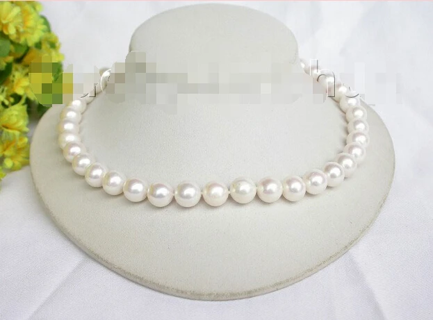 

>>> >>>Genuine 12mm round white pearl necklace 14K clasp j7509