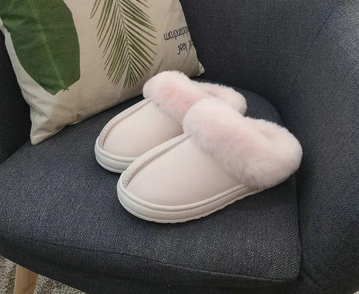 New Style Antiskid Eva Sole Ladies Winter Slippers Women Soft Winter Slides Safety Classic Fur Fluffy Leather Slippers (28)