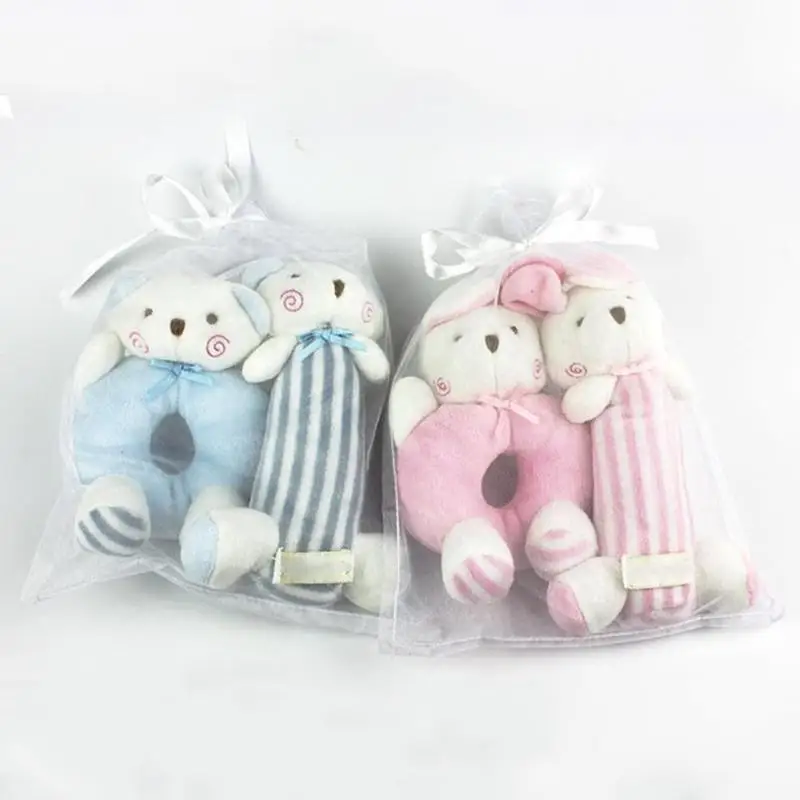 

Baby Teddy Bear Rabbit Baby RingIng Set Newborn Hand Shaker Stick Ring PlusH Fabric