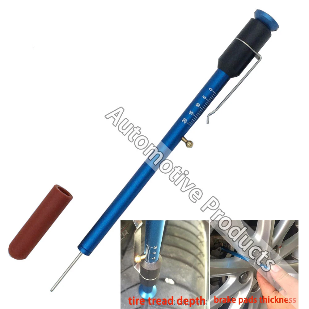 2 IN 1 Brake Pads Thickness Gauge Tire Tread Depth Gauge Measuring