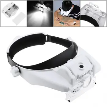 

11.5 X 6 Amplification Ratio Adjustable Headband Eyeglass Magnifier with 3 LED Lights for Reading Books / Drawing Handicraft