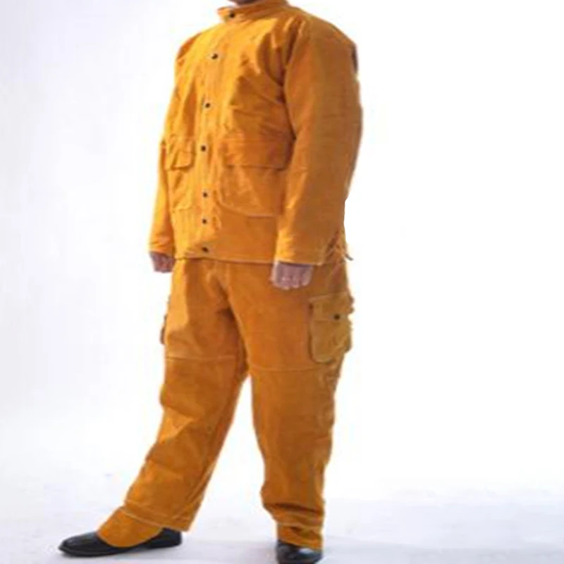 Leather Welding Jacket Protective Clothing Apparel Suit Safety Welder 4 Size