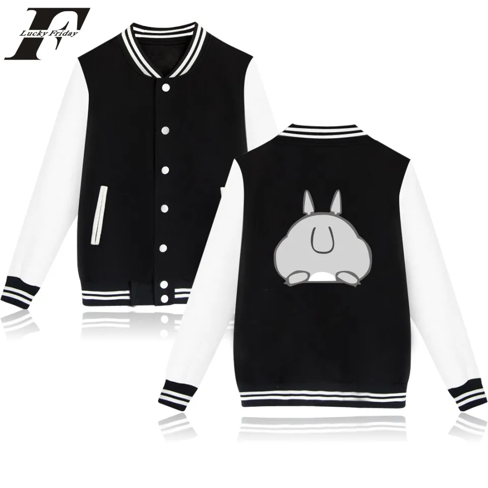 

2018 Totoro Women Baseball Jackets bomber jacket Kawai Printed hoodie Winter Jackets And Coats casaco feminino button jaquetas