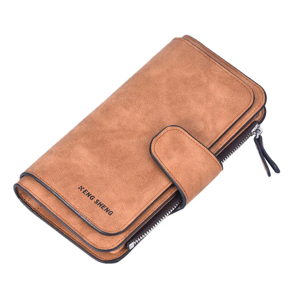 

Women Long Wallet Female Solid Dull Polish Hasp Multi Card Position Wallet Card Holder Versatile Coin Phone Purse Portefeuille