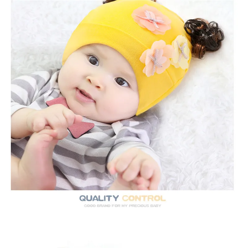 2018 New Autumn And Winter Gods Bear Baby Wig Hat Female Curly Hat Baby Cap Princess Hat Comfortable Hat ACI95 (12)
