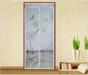 

FUYA New Printing Item Hands Free Magnetic Door Screen Mosquito Net Magic Sheer Curtains Spring item