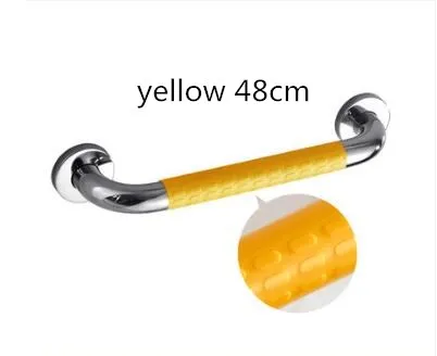 yellow 48cm Нержавеющая сталь Ванная комната безопасный поручень Ванная комната Душ Туалет поручень безопасности пожилых настенный поручень ручка - Цвет: yellow 48cm