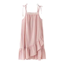 Брендовое платье для девочек Лето г. Новое Детское хлопковое льняное платье на бретельках для малышей Детское платье принцессы кружево пэчворк рюши#3919