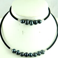 Изумительный пресноводный жемчуг, натуральный жемчуг, ожерелье, браслет, белый черный жемчуг, Женское Ожерелье, жемчужное модное ювелирное изделие