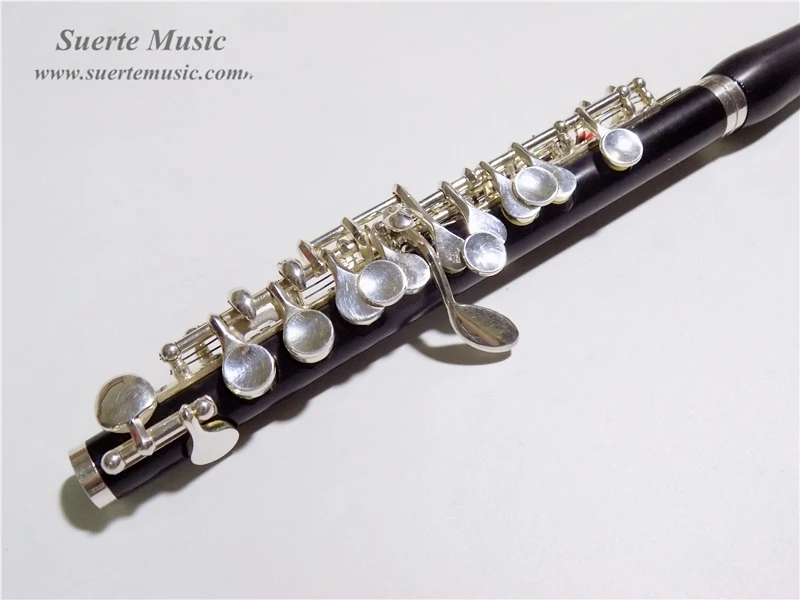Черное дерево пикколо-флейта ключи с серебристым напылением Piccolo инструменты с деревянный ящик духовые Музыкальные инструменты