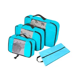 Куб для упаковки системы прочный 3 шт. органайзер для багажа Weekender набор (серый) (красный) (зеленый) (фиолетовый) сумка для путешествий