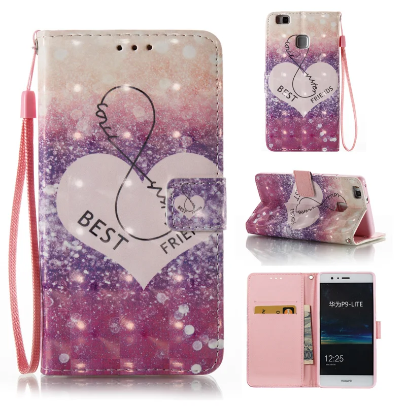 

Leather Dream Catcher Wallet Flip Soft TPU Phone Silicone Cover Shell Stand Coque Fundas for Huawei P8 Lite 2017 P9 Lite Case