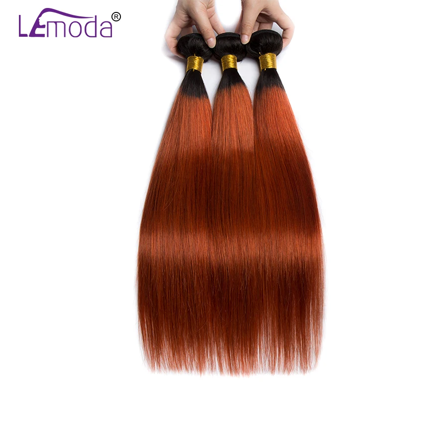 Brazilian Straight Hair Bundles With Frontal Color #1B350 Ombre Human Hair Bundles With Closure LeModa Remy Hair Extensions  (4)