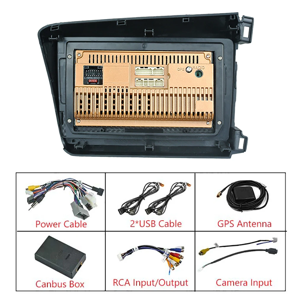Автомагнитола 2DIN Android 8 1 9 дюймов GPS DDR3 + 16 ГБ для Honda Civic 2012 13|Мультимедиаплеер авто| |