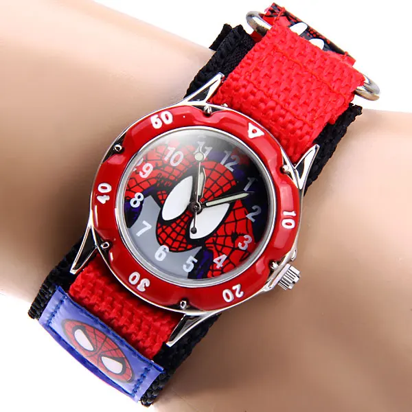 

2018 Children Cartoon Spiderman Watch Fashion Boys Kids Students Spider-Man Nylon Sports cartoon-watch Analog quartz watch