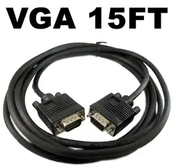 5 м DB15 HD VGA 15 Pin SVGA адаптер M/M монитор Мощность мужчинами кабель конвертер разъем шнур замена кабеля для ПК ТВ