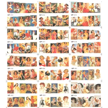 

12 PACK/ LOT WATER DECAL NAIL ART NAIL STICKER SLIDER FULL COVER FASHION GIRL POP SEXY LADY OIL PAINTING UP13-24
